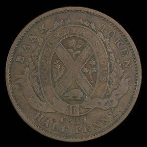 Canada, Banque de la Cité, 1/2 penny : 1837