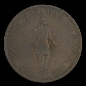 Canada, Banque de la Cité, 1/2 penny : 1837