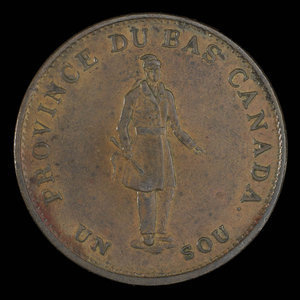 Canada, Banque de la Cité, 1/2 penny : 1837