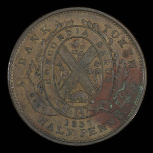 Canada, Banque de la Cité, 1/2 penny : 1837