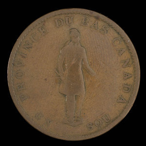 Canada, Banque de la Cité, 1/2 penny : 1837