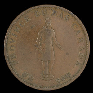 Canada, Banque de la Cité, 1/2 penny : 1837