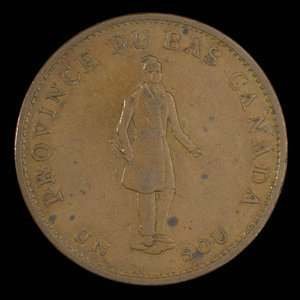 Canada, Banque de la Cité, 1/2 penny : 1837