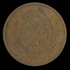 Canada, Banque de la Cité, 1/2 penny : 1837