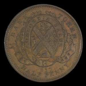 Canada, Banque de la Cité, 1/2 penny : 1837