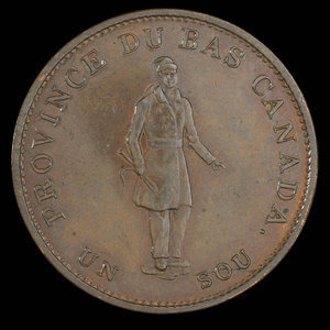 Canada, Banque de la Cité, 1/2 penny : 1837