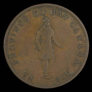 Canada, Banque de la Cité, 1/2 penny : 1837