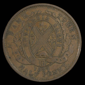 Canada, Banque de la Cité, 1/2 penny : 1837