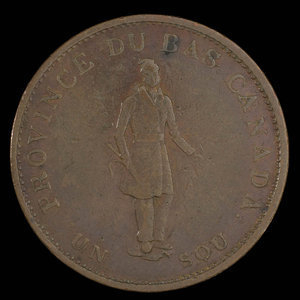 Canada, Banque de la Cité, 1/2 penny : 1837