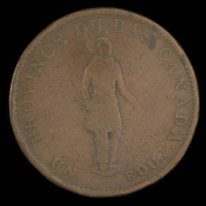 Canada, Banque de la Cité, 1/2 penny : 1837