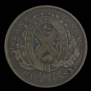 Canada, Banque de Québec, 1/2 penny : 1837