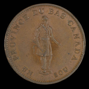 Canada, Banque de Québec, 1/2 penny : 1837