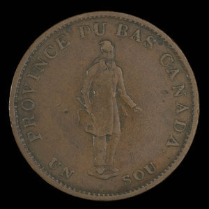 Canada, Banque de Québec, 1/2 penny : 1837