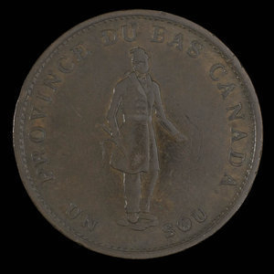 Canada, Banque de Québec, 1/2 penny : 1837