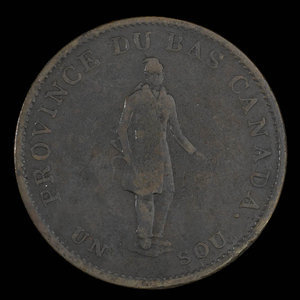 Canada, Banque de Québec, 1/2 penny : 1837