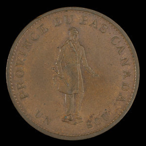 Canada, Banque de Québec, 1/2 penny : 1837