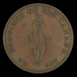 Canada, Banque de Québec, 1/2 penny : 1837