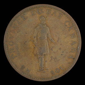 Canada, Banque de Québec, 1/2 penny : 1837