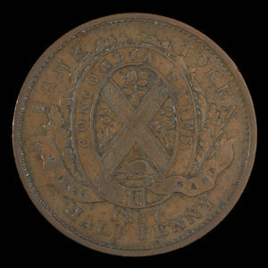 Canada, Banque de Québec, 1/2 penny : 1837