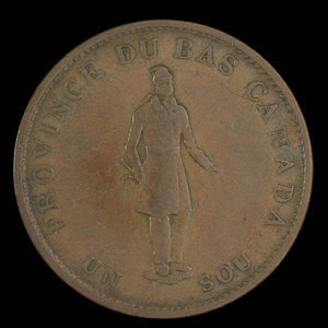 Canada, Banque de Québec, 1/2 penny : 1837