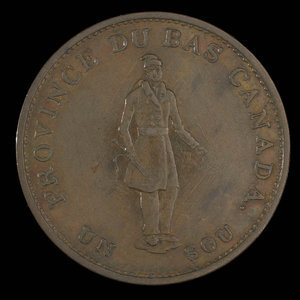 Canada, Banque de Québec, 1/2 penny : 1837