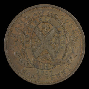 Canada, Banque de Québec, 1/2 penny : 1837