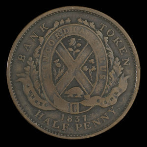 Canada, Banque de Québec, 1/2 penny : 1837