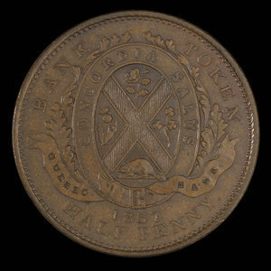 Canada, Banque de Québec, 1/2 penny : 1837