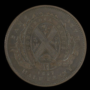 Canada, Banque du Peuple (People's Bank), 1/2 penny : 1837