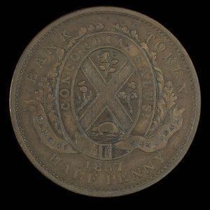 Canada, Banque de Montréal, 1/2 penny : 1837