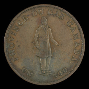 Canada, Banque de Montréal, 1/2 penny : 1837