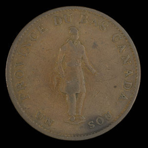 Canada, Banque de Montréal, 1/2 penny : 1837