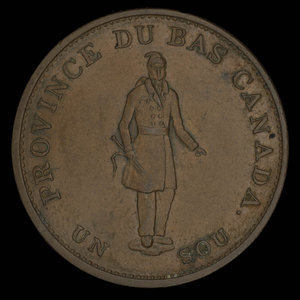 Canada, Banque de Montréal, 1/2 penny : 1837