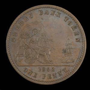 Canada, Banque de Québec, 1 penny : 1852