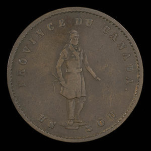 Canada, Banque de Québec, 1/2 penny : 1852