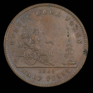 Canada, Banque de Québec, 1/2 penny : 1852