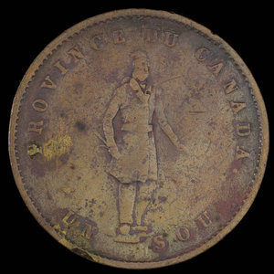 Canada, Banque de Québec, 1/2 penny : 1852