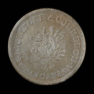 Canada, Société d'archéologie et de numismatique de Montréal, 1 sou : 1865