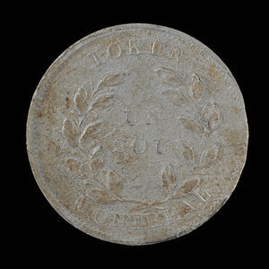 Canada, Société d'archéologie et de numismatique de Montréal, 1 sou : 1865