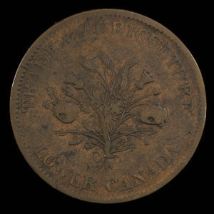 Canada, Banque de Montréal, 1 sou : 1838