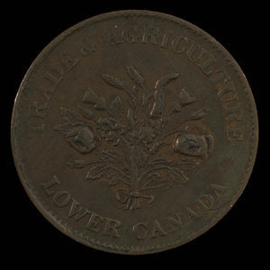 Canada, Banque de Montréal, 1 sou : 1838