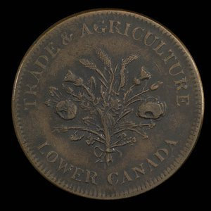 Canada, Banque de Montréal, 1 sou : 1838