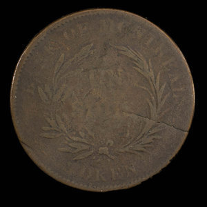 Canada, Banque de Montréal, 1 sou : 1838