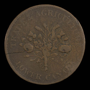 Canada, Banque de Montréal, 1 sou : 1838