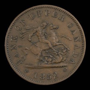 Canada, Bank of Upper Canada (York), 1 penny : 1852