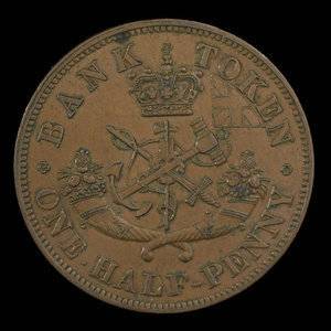 Canada, Bank of Upper Canada (York), 1/2 penny : 1852