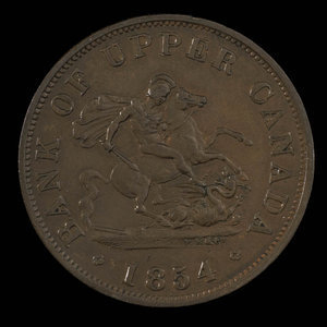 Canada, Bank of Upper Canada (York), 1/2 penny : 1854