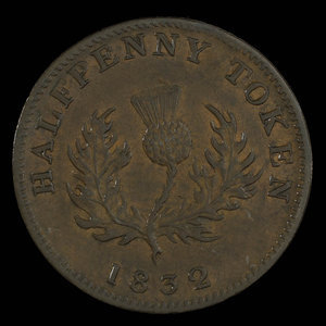 Canada, Province de la Nouvelle-Écosse, 1/2 penny : 1832