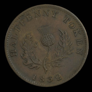 Canada, Province de la Nouvelle-Écosse, 1/2 penny : 1832