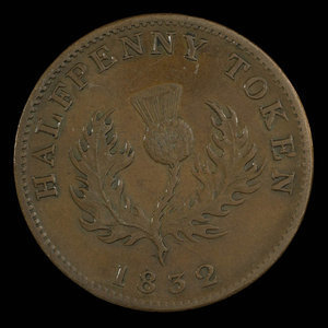 Canada, Province de la Nouvelle-Écosse, 1/2 penny : 1832